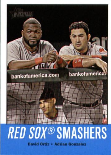 2012 Topps Heritage Baseball Card #18 David Ortiz / Adrian Gonzalez - Boston Red Sox (Red Sox Smashers)
