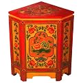 Tibetan Corner Cabinet - Red/ Yellow