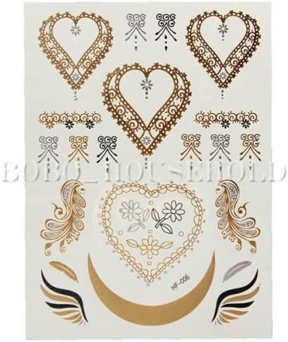 Sexy Body Art Temporary Flash Gold Silver Metallic Tattoos Inspired Stickers