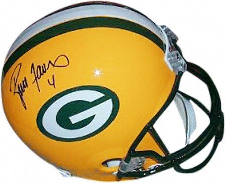 Brett Favre Autographed Helmet | Details: Green Bay Packers, Riddell Replica Helmet