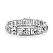 14K White Gold 1 3/4 ct. Diamond and 2 1/10 ct. Sapphire Bracelet