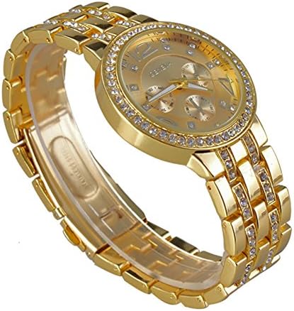 2014 New Fashion Women Dress Watches Geneva Watch, Rose Gold Full Steel Casual Analog Quartz Ladies Wristwatch