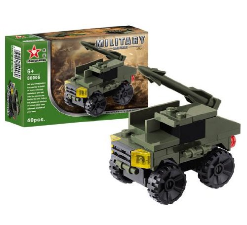 Assembled Building Blocks Military ground-to-air missile car Baby Shape Color Recognition Toys
