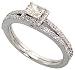 14k White Gold 1/4 (6mm) wide Solitaire Ring, w/ 0.33 Carat Invisible-set at the Center & 0.36 Carat Brilliant Cut Diamonds