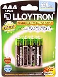 Lloytron AAA 550 mAh Rechargeable Batteries