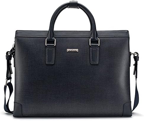 Wild Rhino Leather Man Bag Handbag Business Casual Men's Briefcase Bag Blue-Black