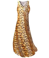 Plus Size A-line V-neck Sleeveless Tank Metallic/Polyester/Spandex Maxi Dress 