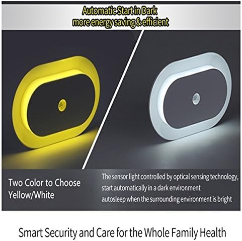 OZUZ Battery-Powered Motion Activated Sensor LED Wall Sconce Stick-Anywhere Sensor Nightlight - 3 AA Batteries Operated (Not included) (yellow)