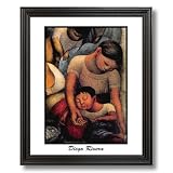 Diego Rivera Mother And Child Tuscan Home Decor Wall Picture Black Framed Art Print