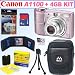 Canon PowerShot A1100IS 12.1 MP Digital Camera (Pink) + 4GB Accessory Kit