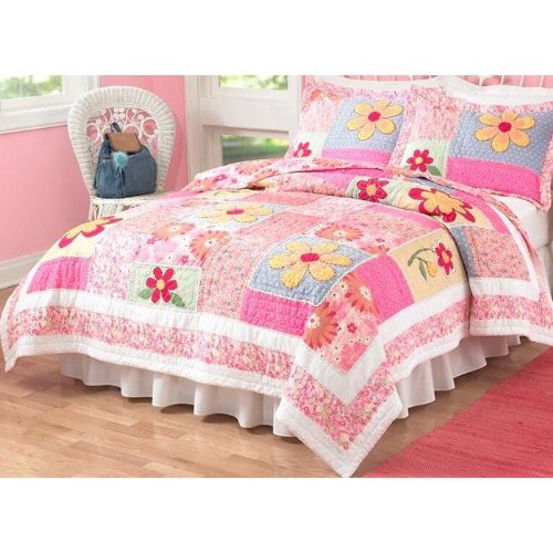 Pem America - Olivia Pink Full / Queen Quilt With 2 Shams