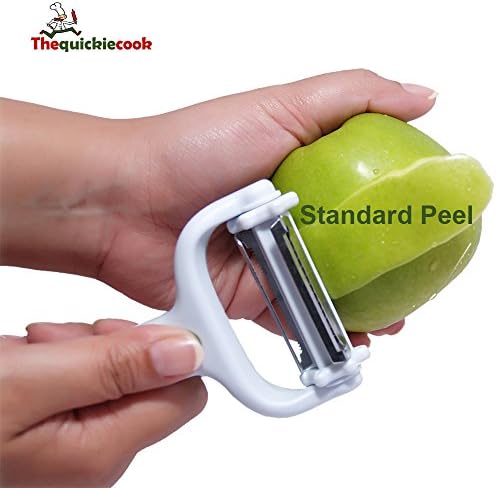 QuickieCook Tri-Peeler - Vegetable Peeler - Super Slicer Makes Vegetable Prep a Breeze. Save time and enjoy your cooking.Best Vegetable Fruit Slicer - Peels and Doesn't Clog!