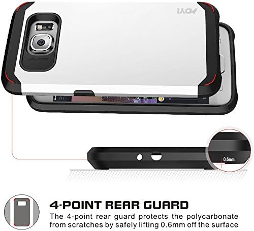 Galaxy S6 Case, AOYI [Armor Series]Dual Layer (PC+TPU) 2 In 1 Protective case for Samsung Galaxy S6 (Does NOT fit Galaxy S5 S4 S3) (White)