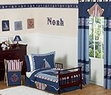 IMAGE OF Nautical Nights Boys Sailboat Toddler Bedding 5 pc Set
