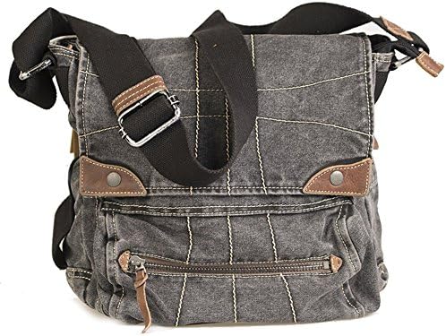 GOOTUCH Vintage Military Cotton Canvas Messenger Bag Shoulder Crossbody Bag Bookbag 13-Inch Laptop Bag Working Bag