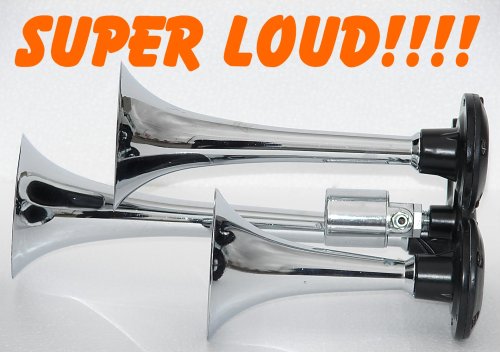 Super Loud Triple Trumpet Train Air Horn 135db-NEW