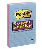 Post-it Super Sticky Lined Notes--Assorted, 4 x 6 Inches,  90-Sheet Pad (3 Pack)