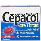 Cepacol Maximum Strength Sore Throat Lozenges, Cherry   18 Each