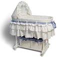 Burlington Baby Bassinet Combo with Wicker Baskets, White