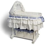 Burlington Baby Bassinet Combo with Wicker Baskets, White