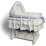 Burlington Baby Bassinet Combo with Wicker Baskets, White