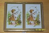 Vintage Congress Double Deck Playing Cards Cel-U-Tone Finish (Little Girl in Frock)