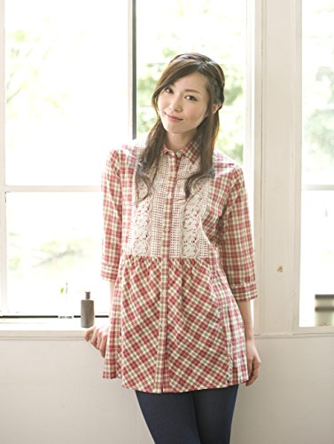 [ハッシュパピー]Hush Puppies(ハッシュパピー)前レースチェックチュニックシャツ