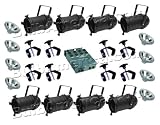 Par 46 Cans, Platinum 200w Par46 Narrow Spot Lamps, Dimmer Pack, C-Clamps (L555)