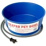 Farm Innovators Model R-19 Economical 1-1/2-Gallon Round Heated Pet Bowl, Blue, 60-Watt