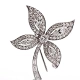 Antique Deco 5.15ct Diamond Platinum Flower Brooch Pin