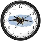 Product details for A-7 Corsair II Wall Clock by WatchBuddy Timepieces (Black Frame)