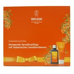 Weleda Geschenkset Sanddorn (Sanddorn-Vitalisierungsdusche 200 ml + Sanddorn-Pflege�l 100 ml + Gratis: Iris erfrischende Feuchtigkeitspflege 7 ml)