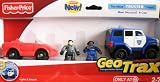 Fisher Price Geotrax Train Lights & Sounds The Most Trusted Team - Meet Marshall & Cap - Police car, Get-a-way car & robber