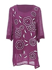 Sheer Beaded  Floral Print 3/4 Sleeves  Dress With Rhinestones