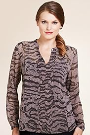 Per Una Open Neck Collar Cobra Skin Print Blouse