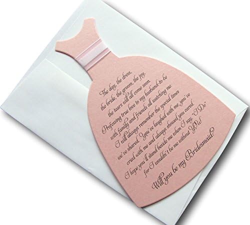 Will You Be My Bridesmaid Invitation Dress Shaped Card (1, Pale Pink)