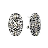 Sterling silver and 18k gold Enchanta Collection Celtic design oval Filigree earrings