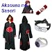Naruto Itachi Akasuna no Sasori cosplay costume set (Akatsuki Cloak HOOD + Naruto Akasuna no Sasori
