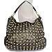 Blue Elegance Crystal Studded Dark Bronze Quilted Handbag