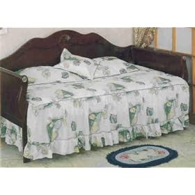 Southwest Sunburst Cherry Finish Wood Sleigh Style Daybed Day Bed by visiondecor Furniture