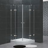 Vigo VG6021BNCL36 36 x36 Frameless Neo-Round 1/4 Clear/Brushed Nickel Shower Enclosure