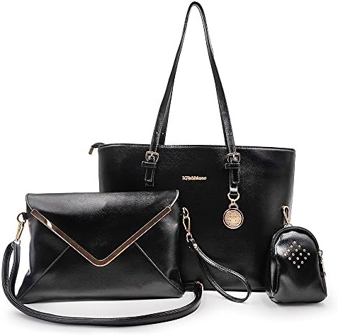 Greatsum Luxury Womens 3 Piece Tote Bag Handbag Set Satchel Tote Handbags Envelope Bag Purse Wallet Set