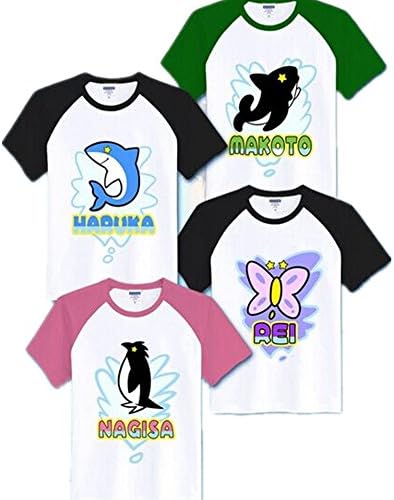 Free! - Iwatobi Swim Club Cosplay Costume Unisex Cotton T-shirt Large Size (M, Rei Ryugazaki)