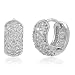 Sterling Silver 3-Row Clear Round Cubic Zirconia Huggie Earrings 0.5\