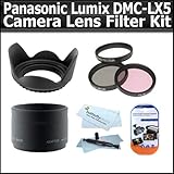 Lens Filter Kit For The Panasonic Lumix DMC-LX5 10.1 MP Digital Camera Includes Multi-Coated High Resolution 3-PC Filter Kit (UV-CPL-FLD) + Lens Adapter+ Lens Hood + Lens Pen cleaning Kit + LCD Screen Protectors + BP MicroFiber Cleaning Cloth