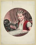 Child at sewing machine (Reprint measured in inches 19 x 24)