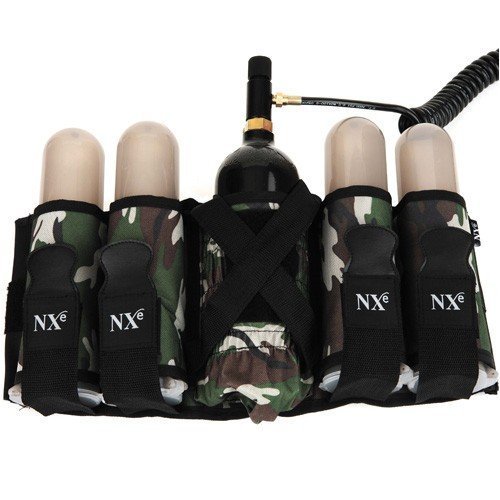 NXE 4+1 SP Series Paintball Harness w/Tubes - Woodland