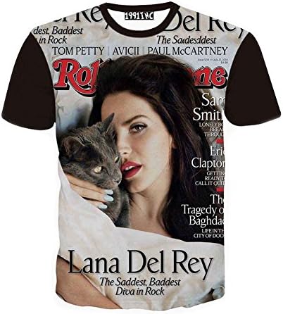 Women T-shirt sexy lana Del Rey 3D Unisex T shirt fitness Men Top Tees, L