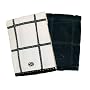 Calphalon 2-Piece Solid and Check Kitchen Towel Set, Black Licorice