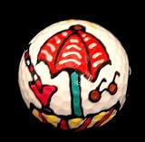 GOLF BALL - HAND PAINTED - DESIGN: BEACH PARTY